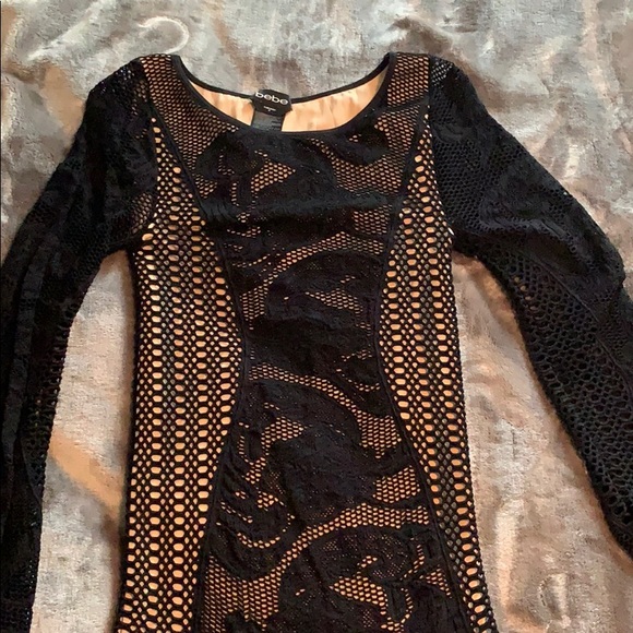 Bebe lace, fitted, long-sleeve shirt - Picture 3 of 6